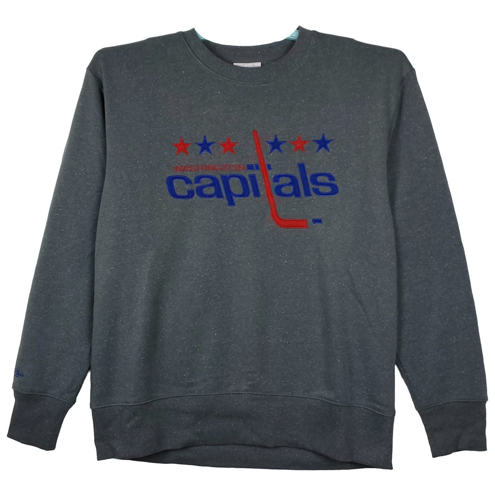 Washington Capitals Mitchell & Ness NHL Large Sweatshirt Cut Felt Logo Gray NWT